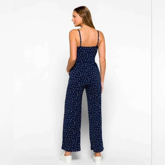 Kaileigh Navy and White Spotted Jumpsuit - Picture 5 of 5